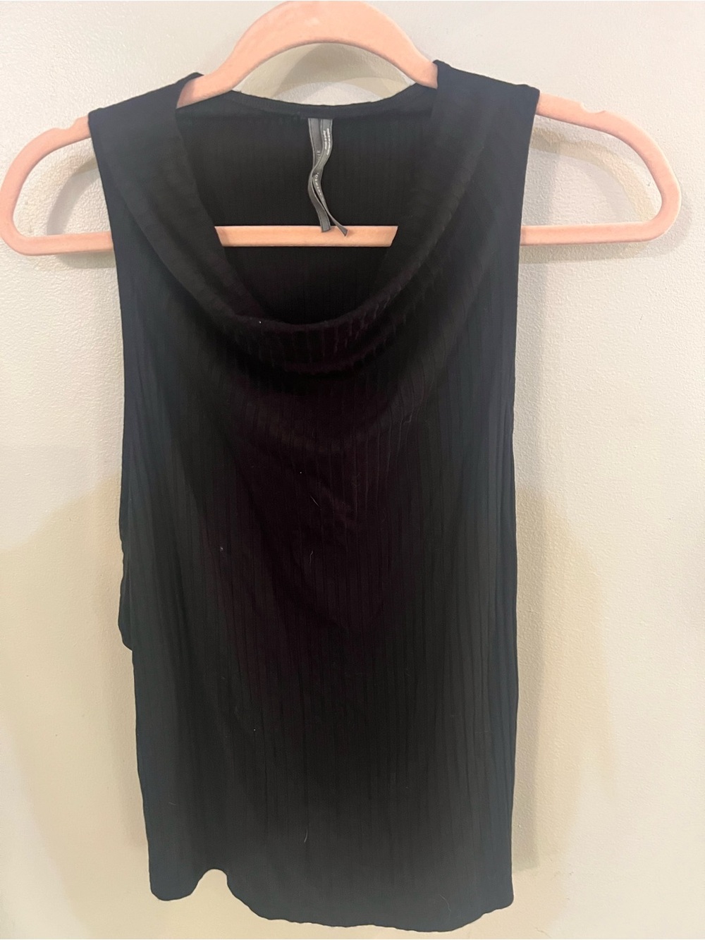 Anthropologie Sleeveless Black Cowl Neck Tank Top